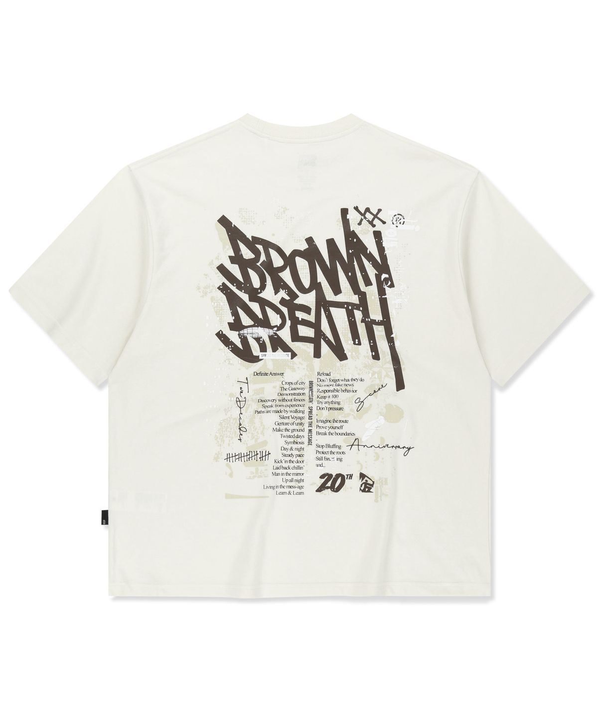 브라운브레스(BROWNBREATH) 20TH ANNIV TAG TEE - IVORY