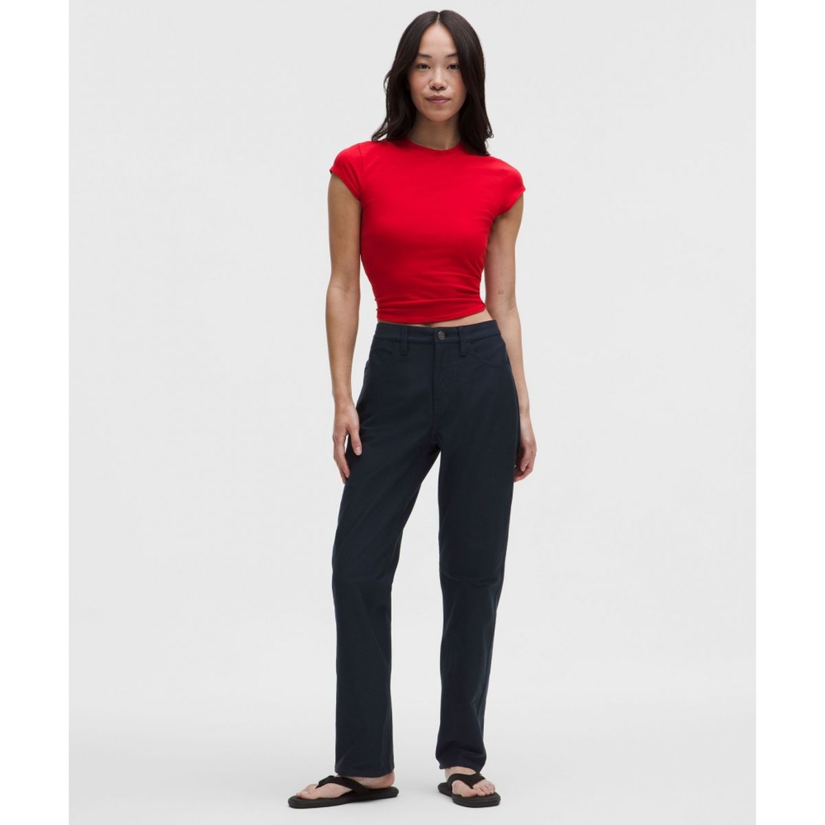 룰루레몬(LULULEMON) 이지파이브 미드라이즈 릴랙스드 스트레이트 팬츠 *아시아 핏  TRNV