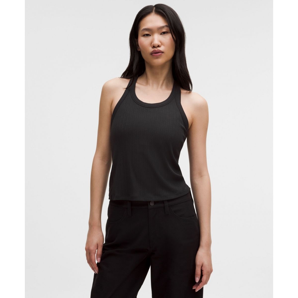 룰루레몬(LULULEMON) 홀드 타이트 마이크로 립 레이서백 탱크탑  BLK