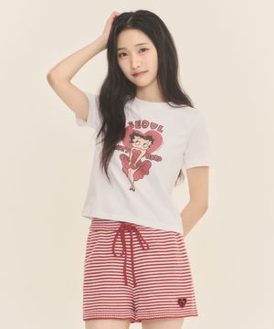 베티붑 먼로 서울 세미크롭 반팔티_화이트