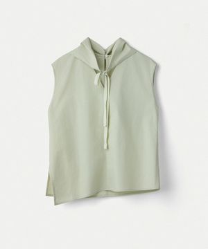 Poplin Sleeveless With Triangle Scarf_Green Tea