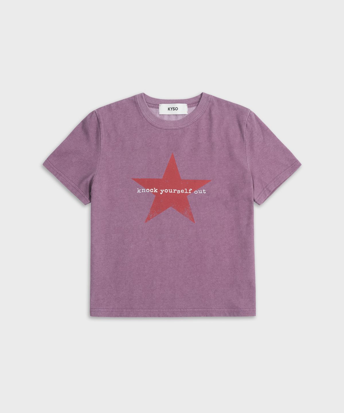 카이소(KYSO) (W) 스타 티셔츠 더스티 퍼플
