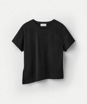 Asymmetric Hem T Shirts_Black