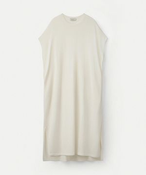 Ultra Fine Merino Wool Drawstring Waist Dress_Ivory