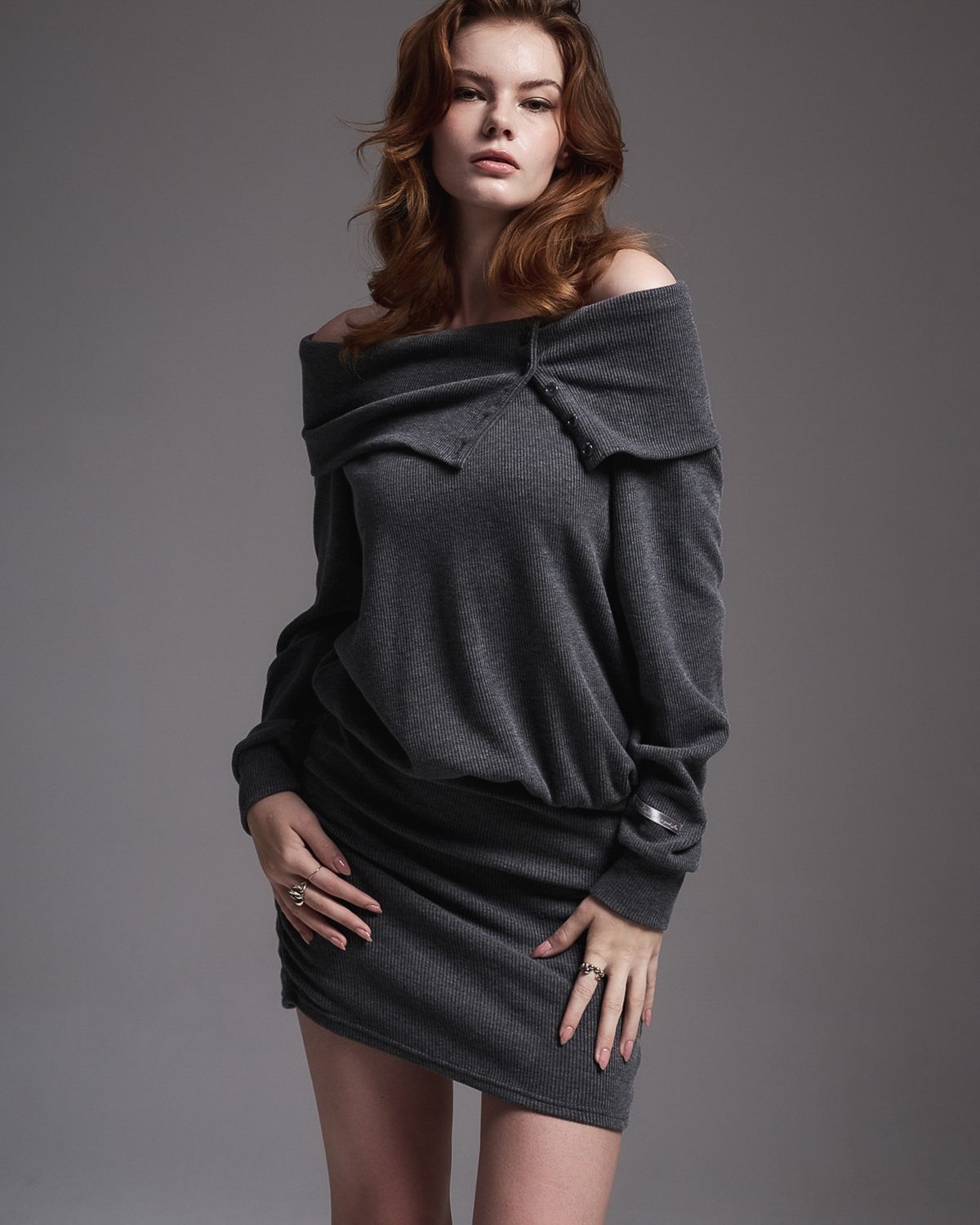 쿨시스(COOLSIS) CS KNIT OFF DRESS-006