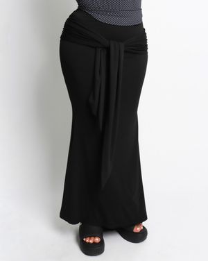 CS SHIRRING LONG SK-054 (BLACK)