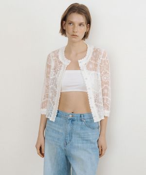 Romantic Scallop Lace Cardigan (ivory)