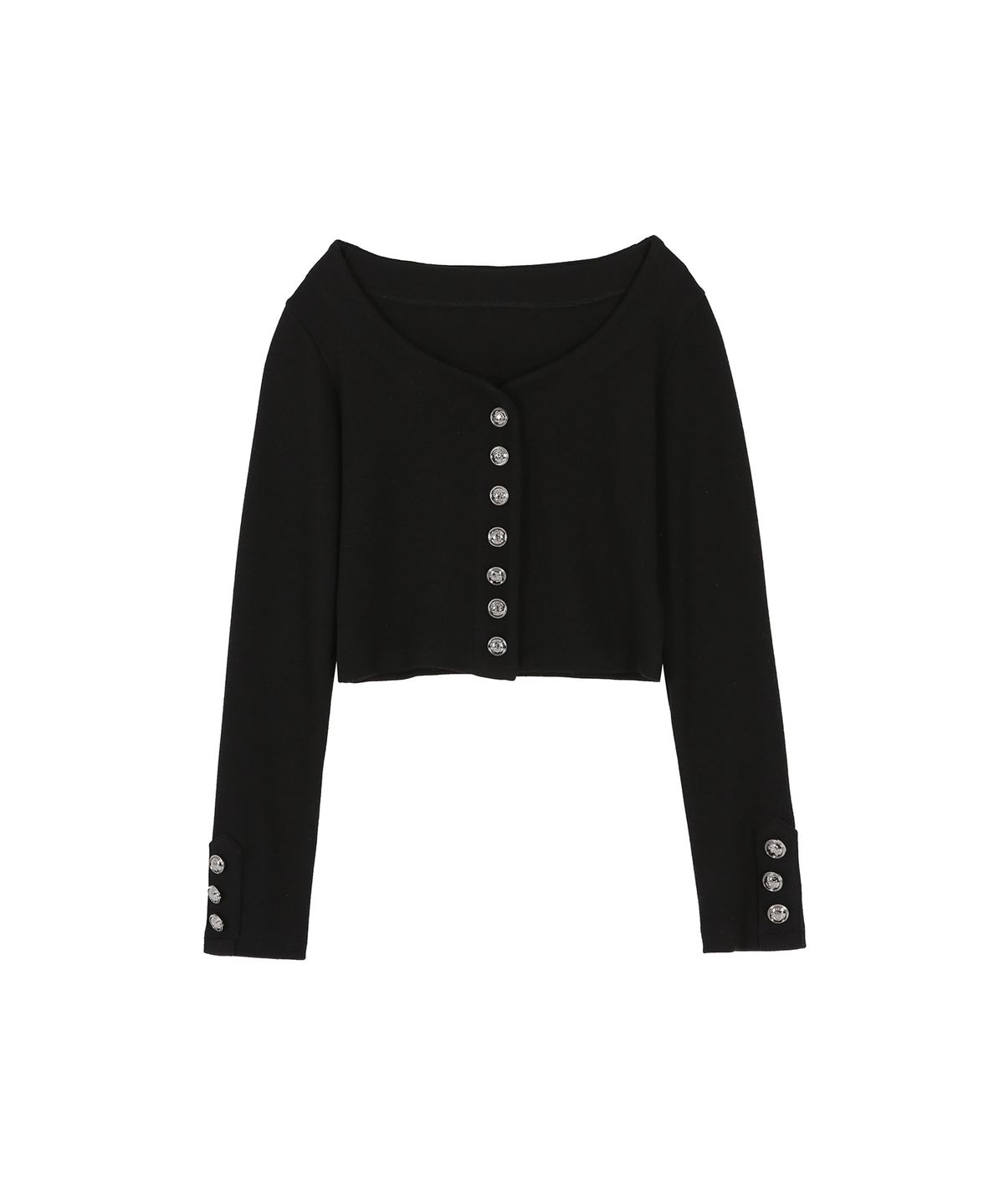 아이씨에(ISEEAE) Button-Up Antique Cardigan (Black)