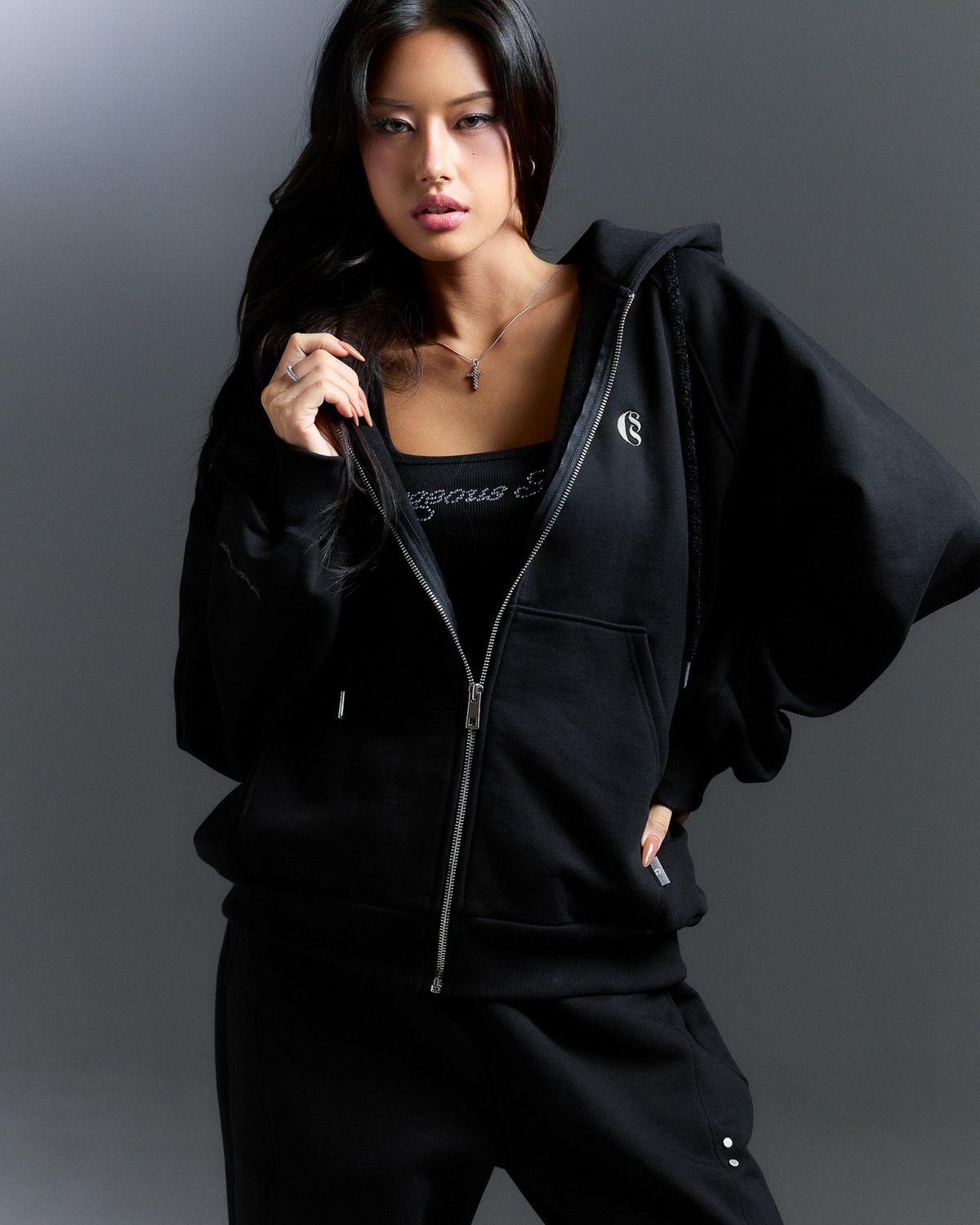 쿨시스(COOLSIS) CS WINTER HOODIE ZIP-020 (BLACK)