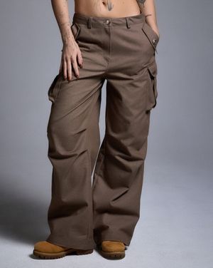 CS CARGO WIDE JEANS-057 (BROWN)