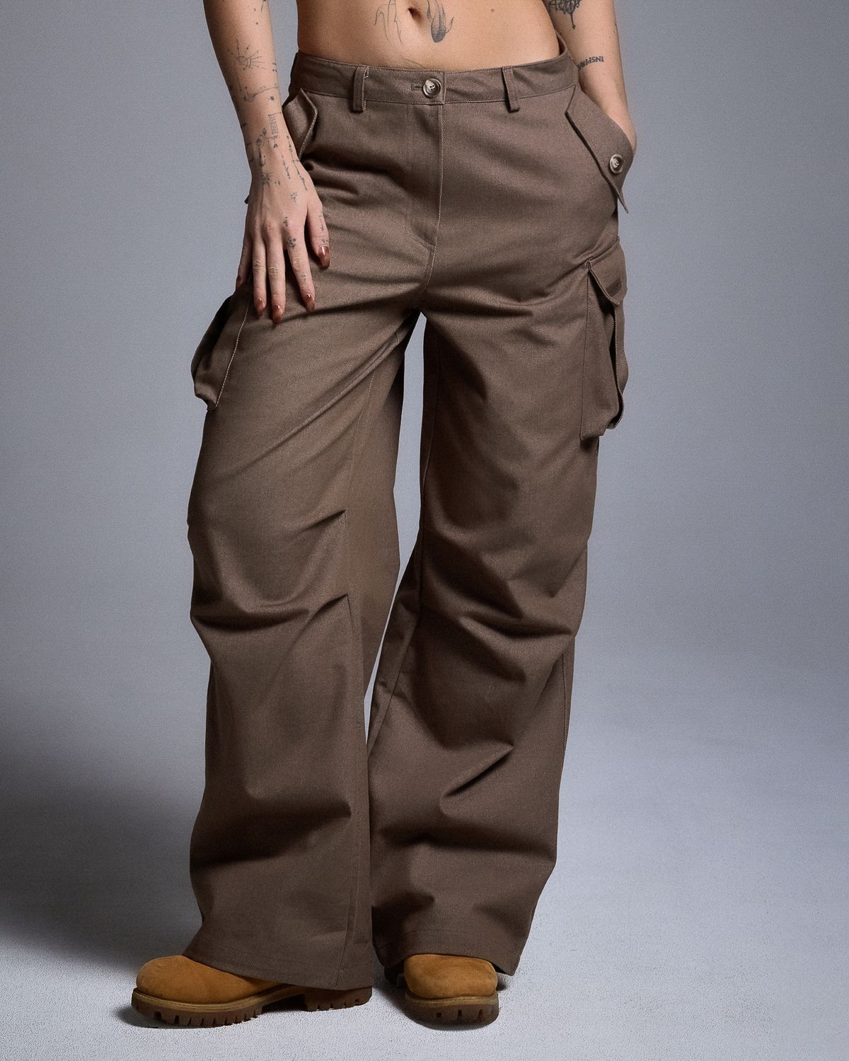 쿨시스(COOLSIS) CS CARGO WIDE JEANS-057 (BROWN)