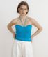 Heart Neck Knit Bustier + Halter Strap (aqua)
