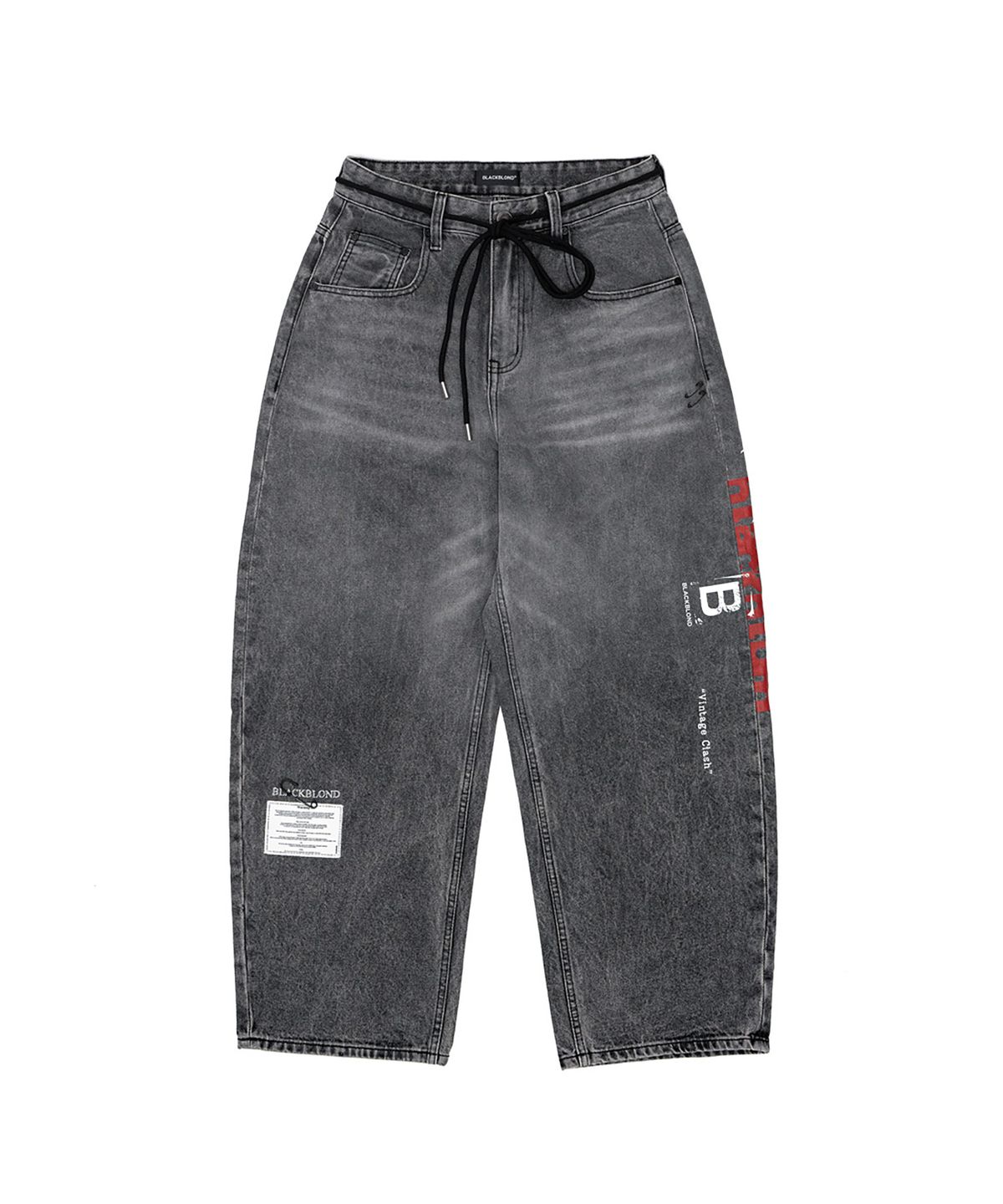 블랙블론드(BLACKBLOND) 비비디 빈티지 클래쉬 데님 팬츠 (빈티지 블랙)
