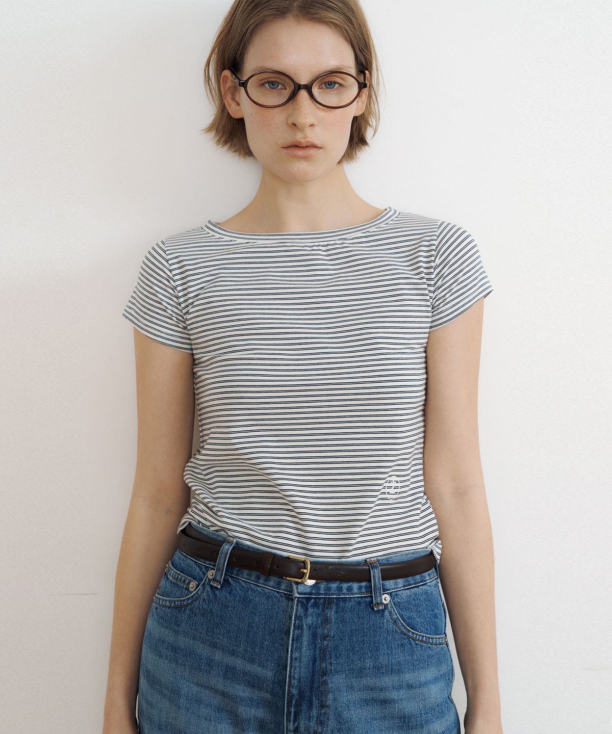 루시르주(LUCIR ZU) Stripe Baby Tee (cream)