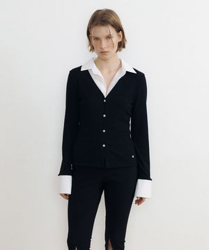 Jenny Layered Shirt Top (black)