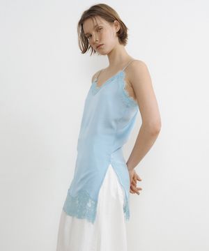 Delicate Satin Lace Bustier (soft aqua)