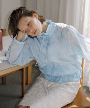 Sheer Lace Tape Jumper (soft aqua)