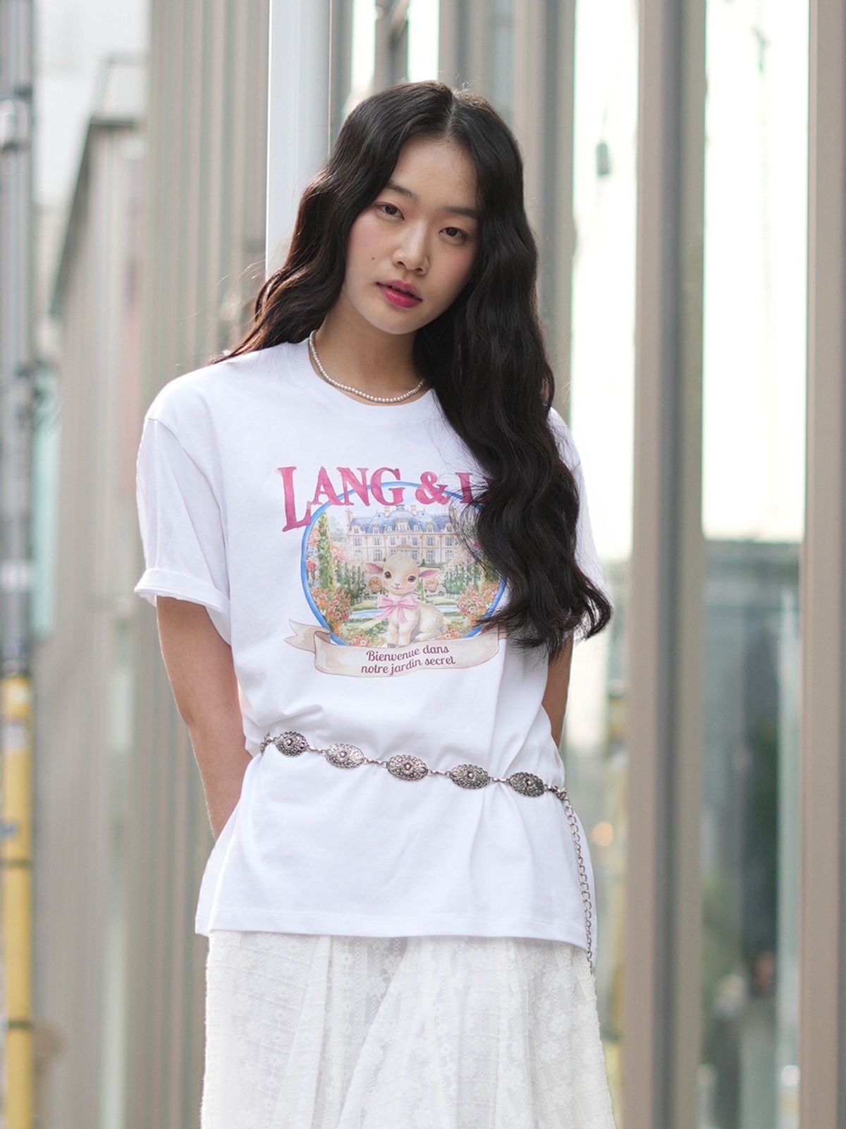 랭앤루(LANGNLU) DEAR LAMB Overfit T-Shirts(디어 램)_WHITE