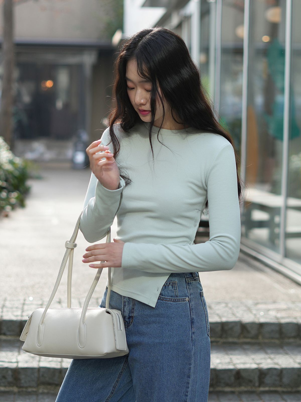 랭앤루(LANGNLU) MODIN Button Top(모딘)_MINT