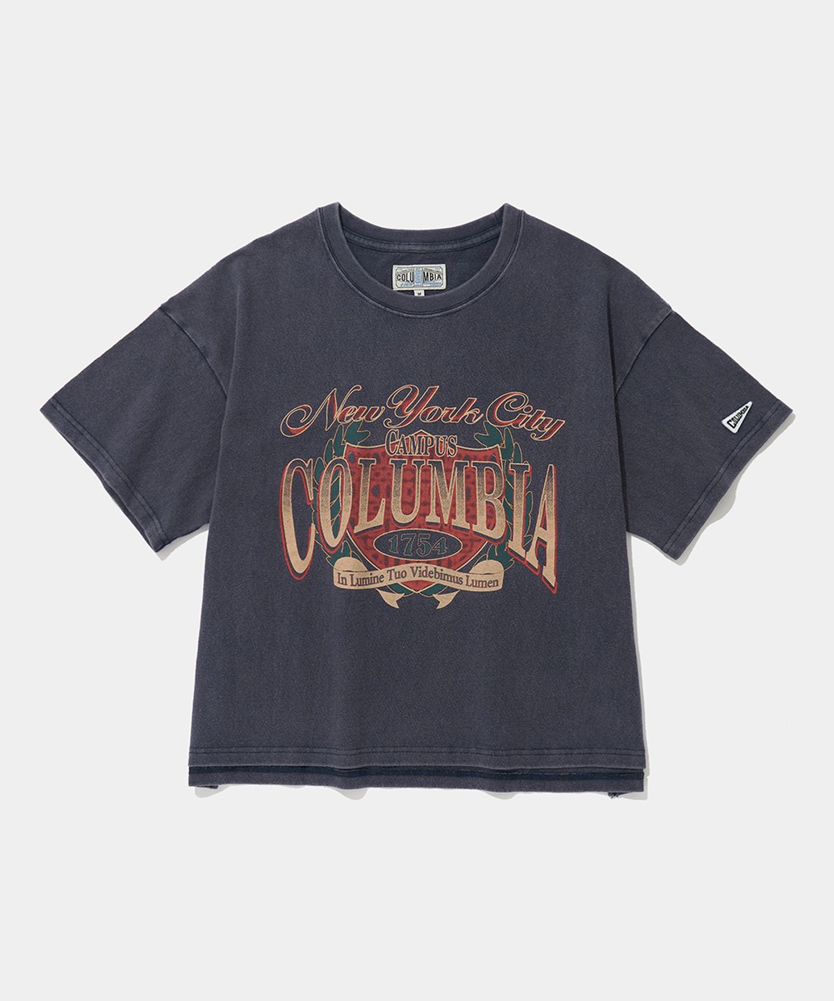 컬럼비아 유니버시티(COLUMBIA UNIVERSITY) CU CAMPUS MINERAL WASHED WOMEN S/S T-SHIRTS_BLUE