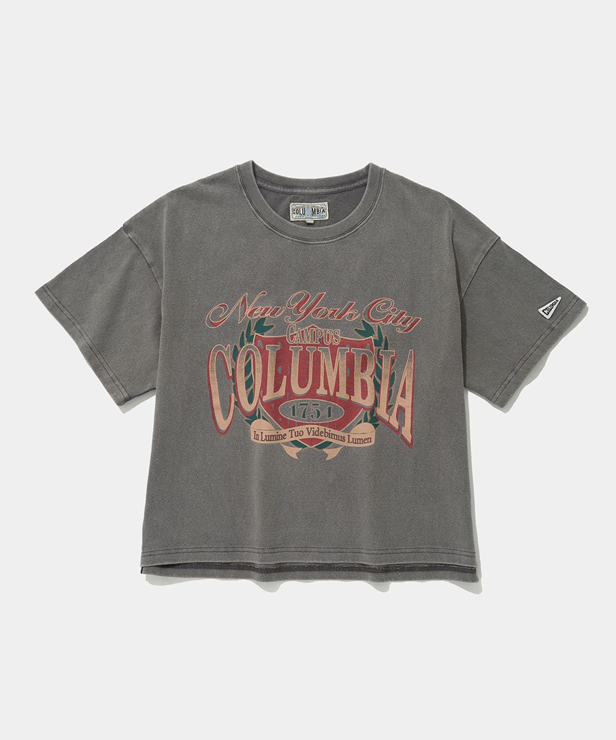 컬럼비아 유니버시티(COLUMBIA UNIVERSITY) CU CAMPUS MINERAL WASHED WOMEN S/S T-SHIRTS_GRAY