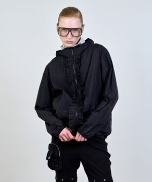 RUFFLE WIND BREAKER BLACK