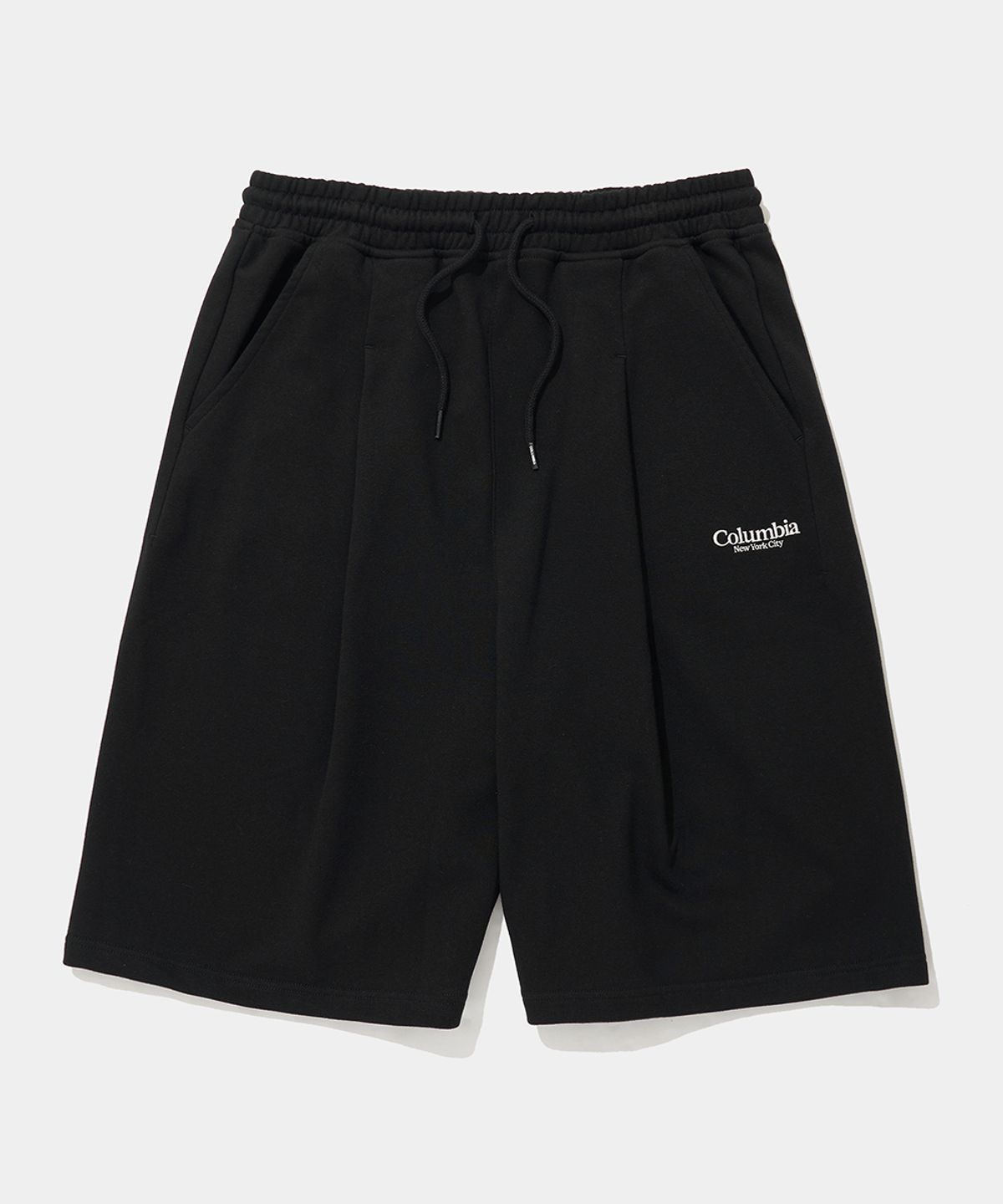 컬럼비아 유니버시티(COLUMBIA UNIVERSITY) NYC EMB PINTUCK TERRY SWEAT SHORTS PANTS_BLACK