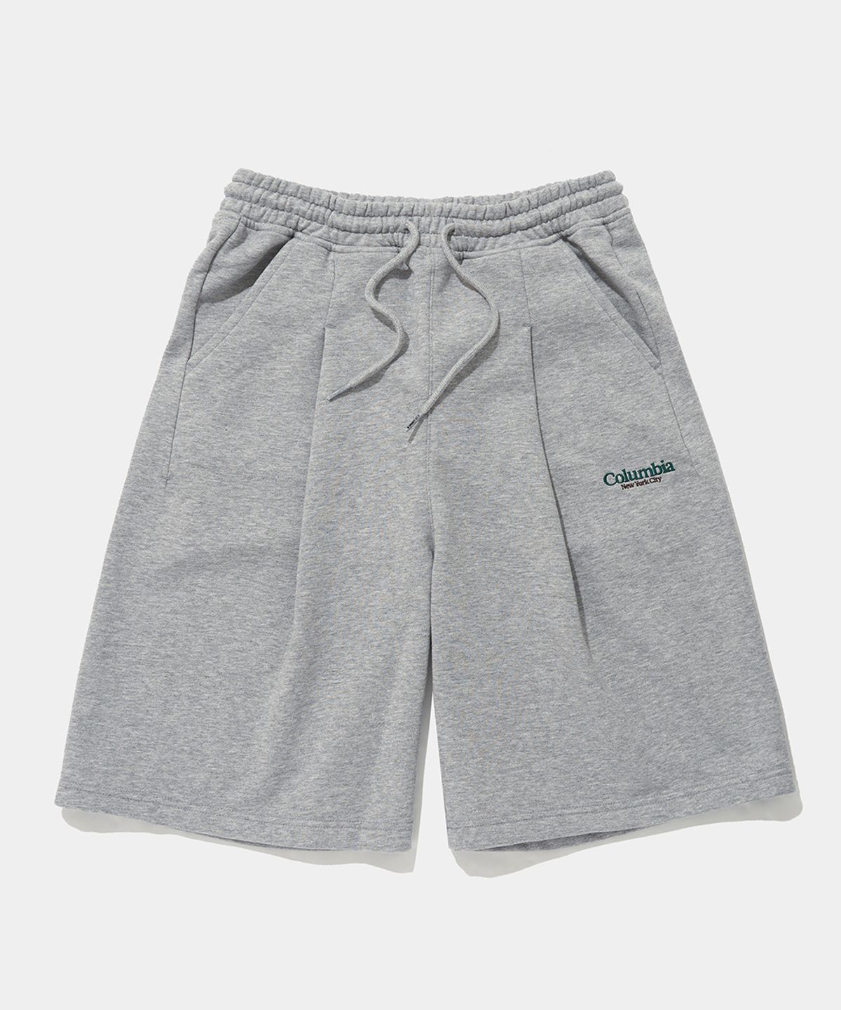 컬럼비아 유니버시티(COLUMBIA UNIVERSITY) NYC EMB PINTUCK TERRY SWEAT SHORTS PANTS_MELANGE GRAY