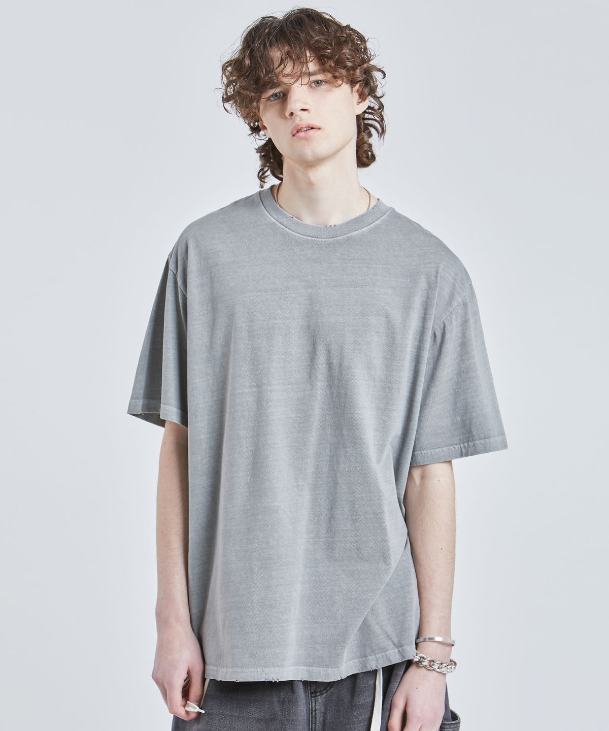 브이투(VTWO) 빈티지 피그먼트 티셔츠 (GRAY)