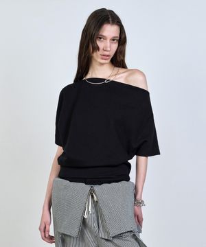 FOLDED DRAPING SWEATSHIRT BLACK
