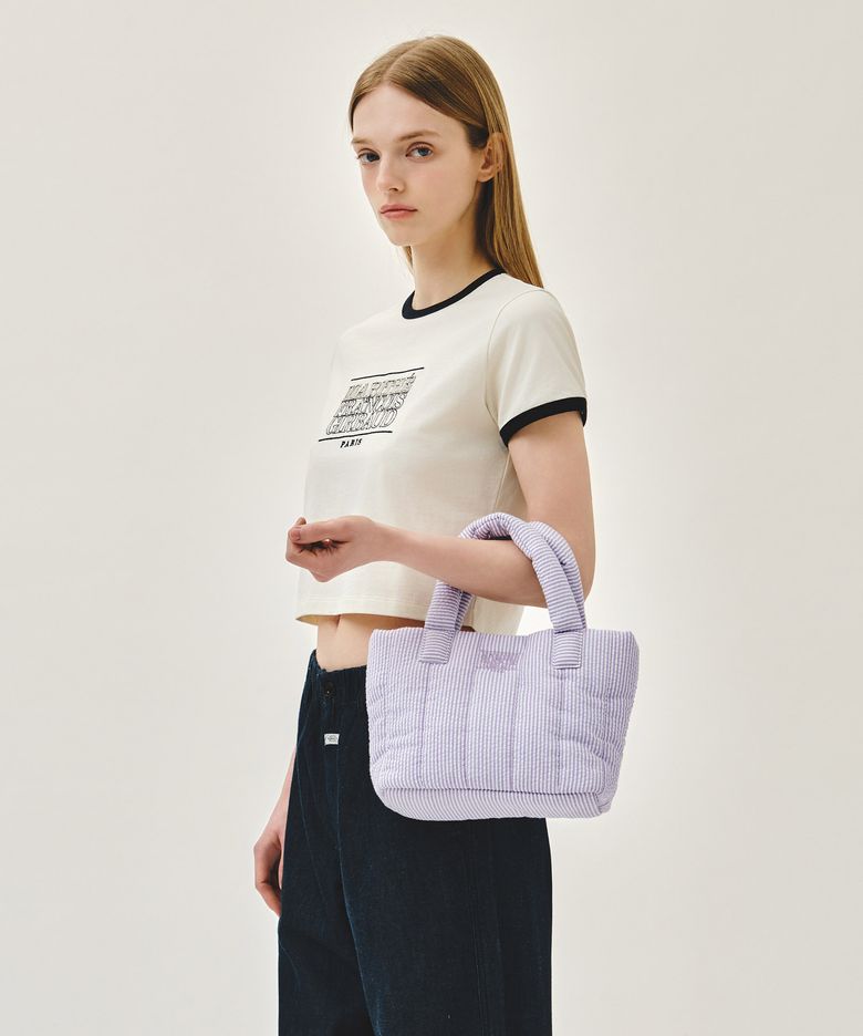 CLASSIC LOGO SEERSUCKER PADDING BAG purple