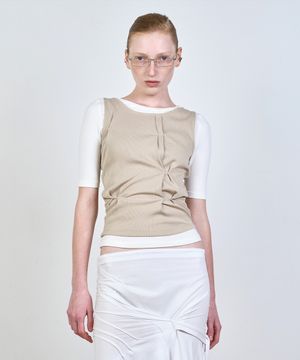 FOLDED LAYERED T-SHIRT IVORY