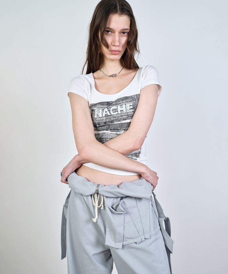 COLLAGE LOGO PRINTED T-SHIRT IVORY