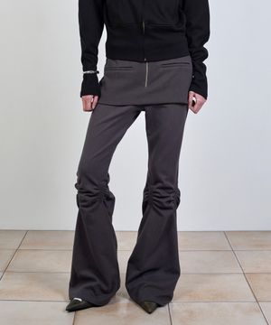 EXPOSURE ZIP SWEAT SKIRT PANTS CHARCOAL