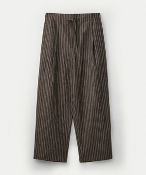 Japanese Crinkled Linen Draw Waist Pants_Walnut
