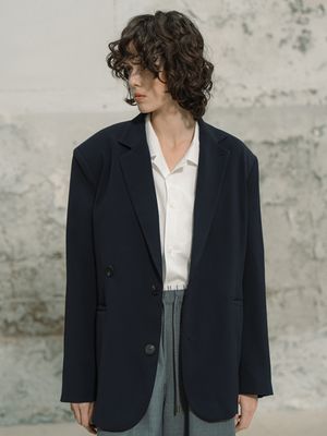 오버핏 싱글 자켓_다크네이비