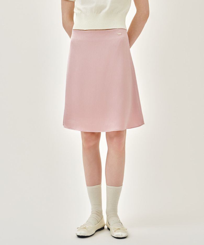 W SATIN SKIRT light pink
