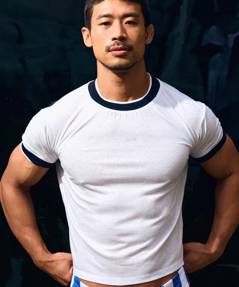 Slub ringer t-shirt - White