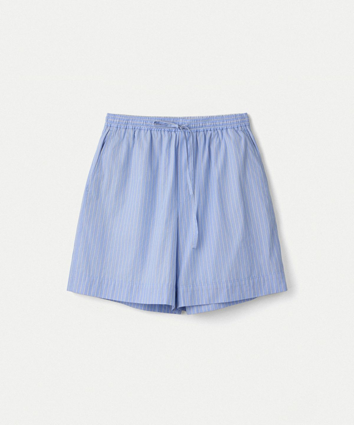 우마뭉(UMARMUNG) Striped Cotton Poplin Shorts_Blue