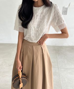 레이스 엠보 블라우스 49392