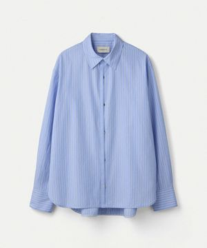 Striped Cotton Poplin Shirts_Blue