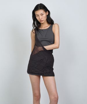 MULTIWAY LAYERED MAXI DRESS CHARCOAL