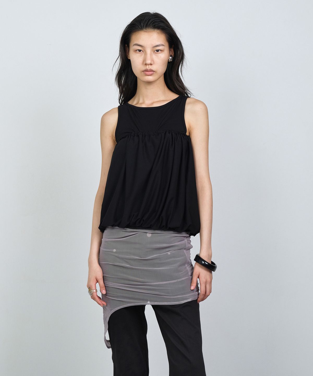 나체(NACHE) MULTIWAY LAYERED MAXI DRESS BLACK