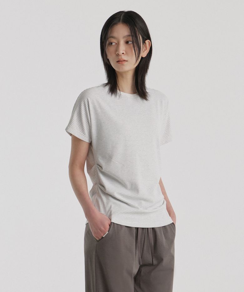 사이드 핀턱 스트라이프 커버업