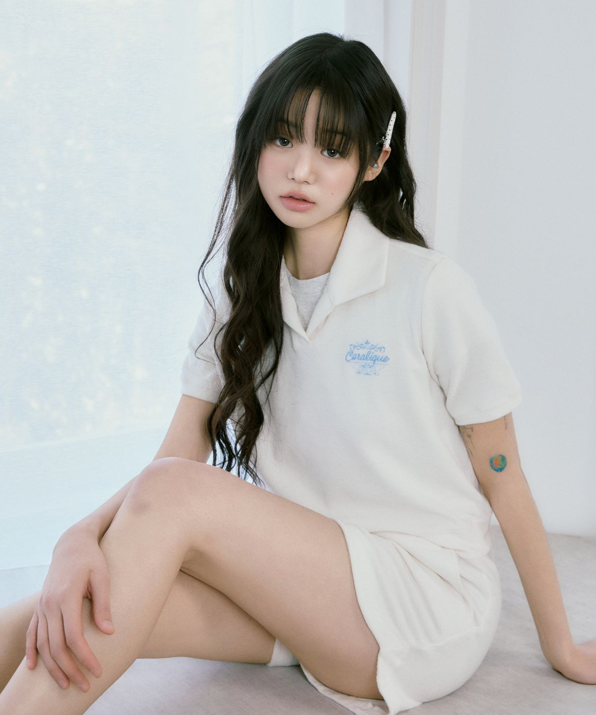 코랄리크(CORALIQUE) 테리 소프트 반카라 셋업 아이보리