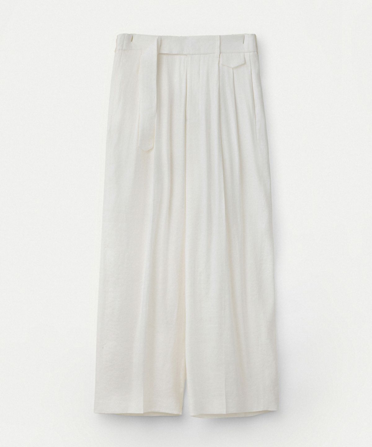 우마뭉(UMARMUNG) Elastic Linen Belted Pants_Off White