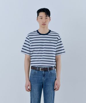 [CORE] 2color 유니 스트라이프 반팔 티셔츠 MQ2K9430