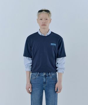 [CORE] 3color 유니 물음표 데님프린트 반팔 티셔츠 MQ2K9433