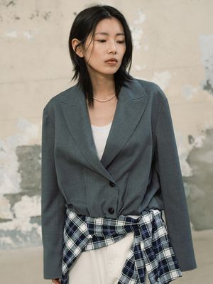 크롭 벌룬 자켓