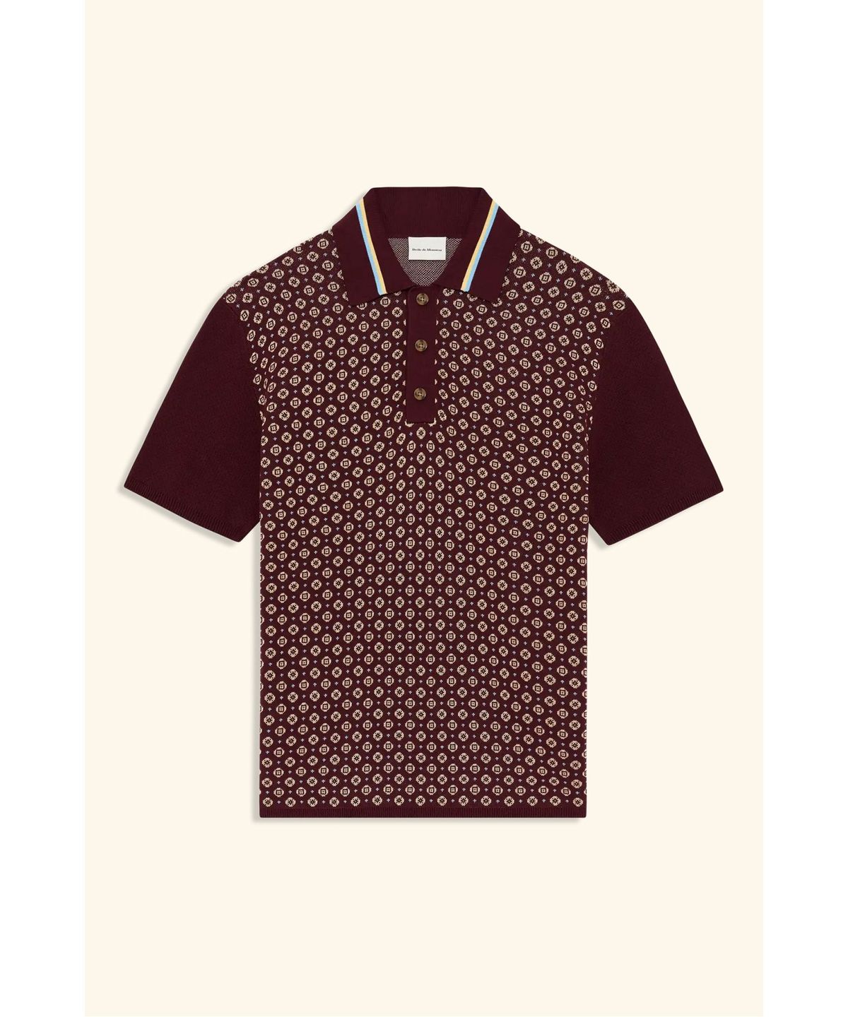 드롤드무슈(DROLE DE MONSIEUR) 크라바트 자카드 니트 폴로 Polo Maille Jacquard Cravate D0WPM26205RED